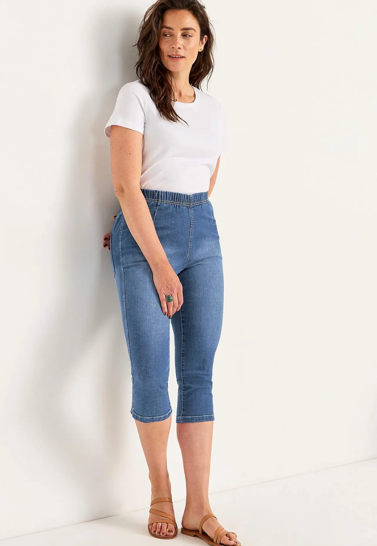Hot Bekväm capribyxa Byxor|Jeans