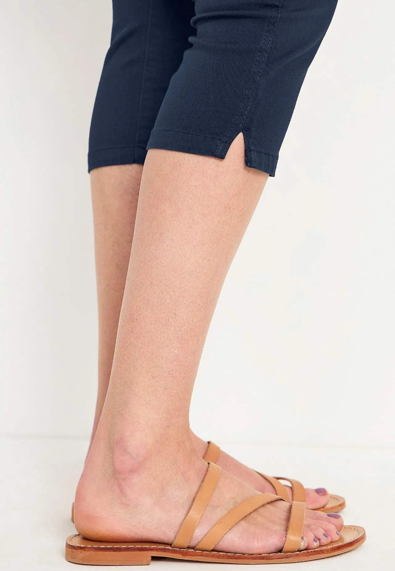 Hot Bekväm capribyxa i bomullstwill Leggings|Byxor