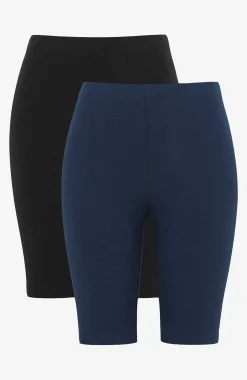 Online Bekväm cykelbyxa i ekologisk bomull 2-pack Leggings|Byxor