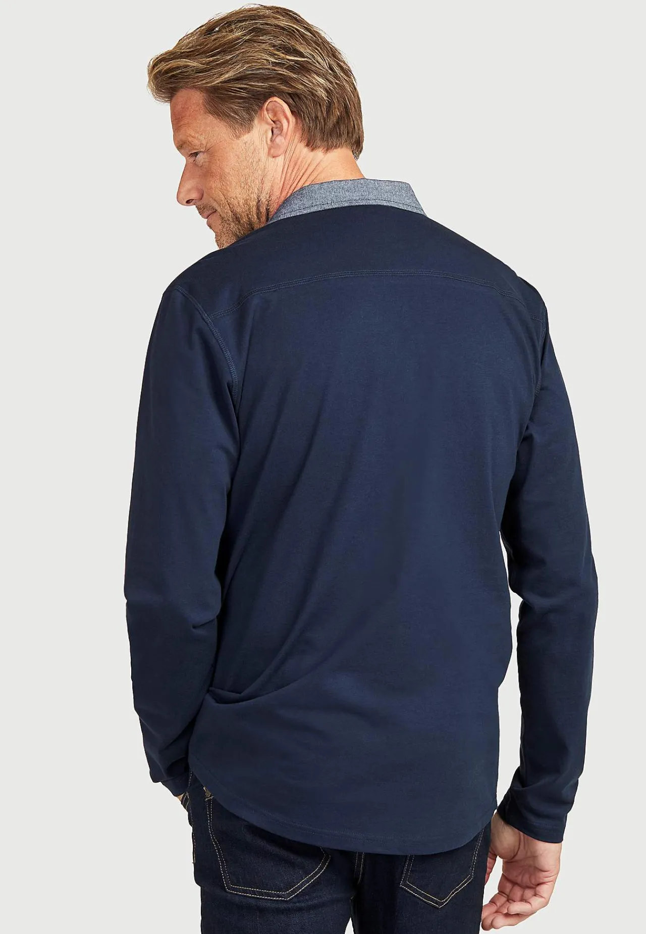 Bekväm långärmad tröja med krage T-Shirts & Pikétröjor|Tröjor & Hoodies