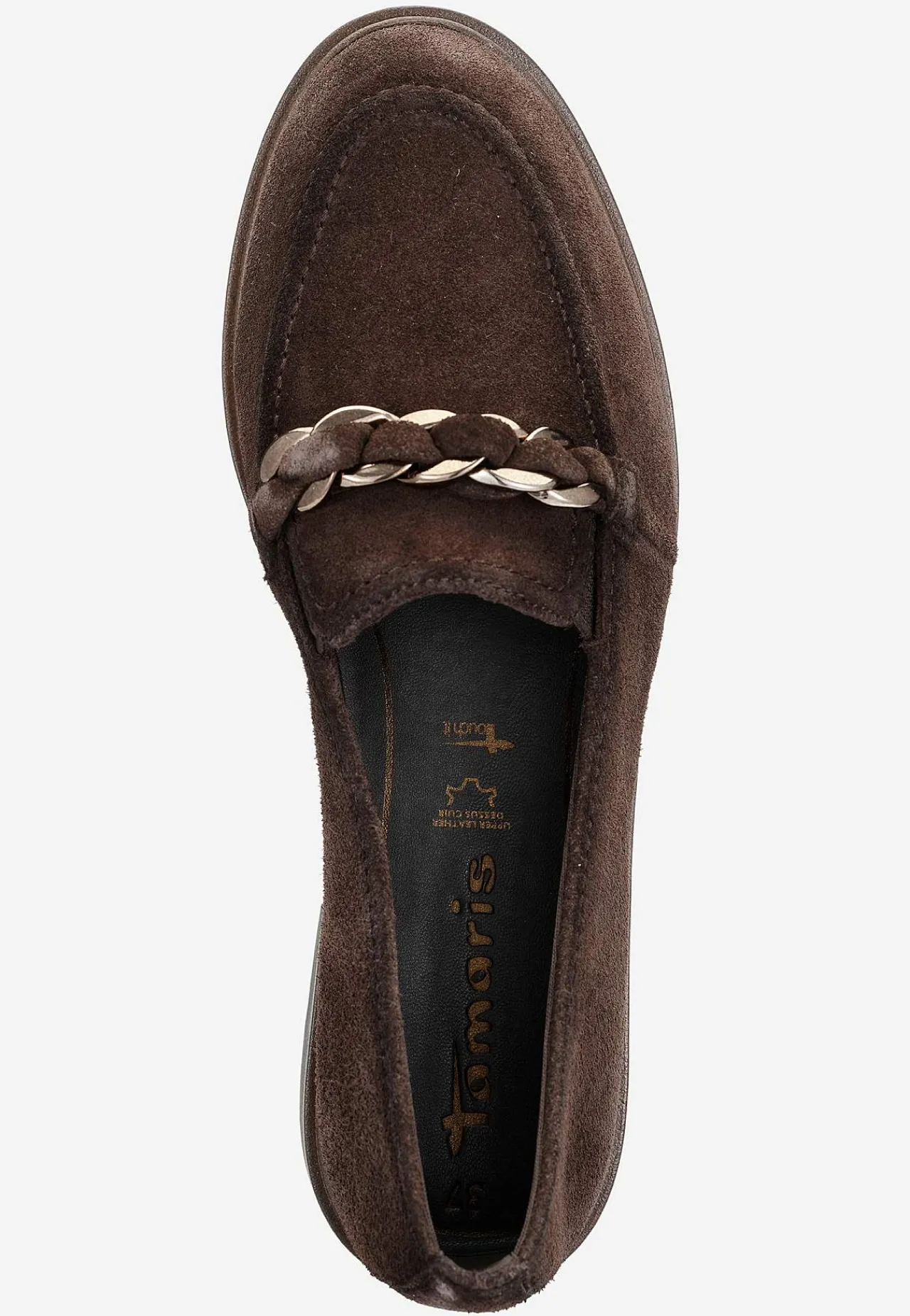 Bekväm mockaloafer med kedjedetalj Skinnskor|Loafers