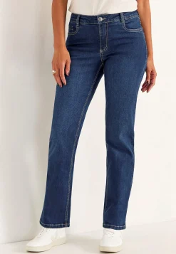 New Bekväma stretchjeans med rakt ben Jeans|Jeansplagg