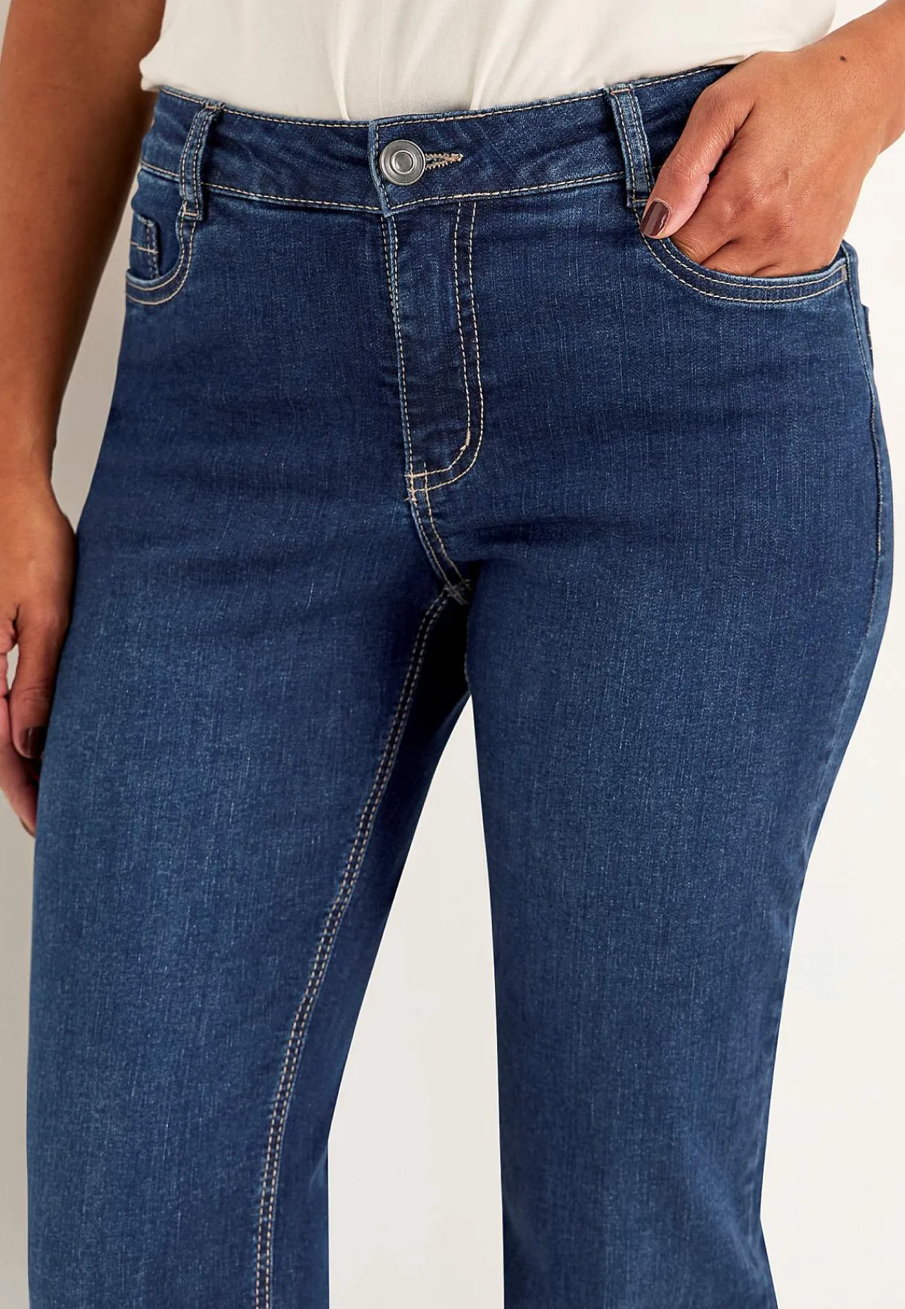 New Bekväma stretchjeans med rakt ben Jeans|Jeansplagg