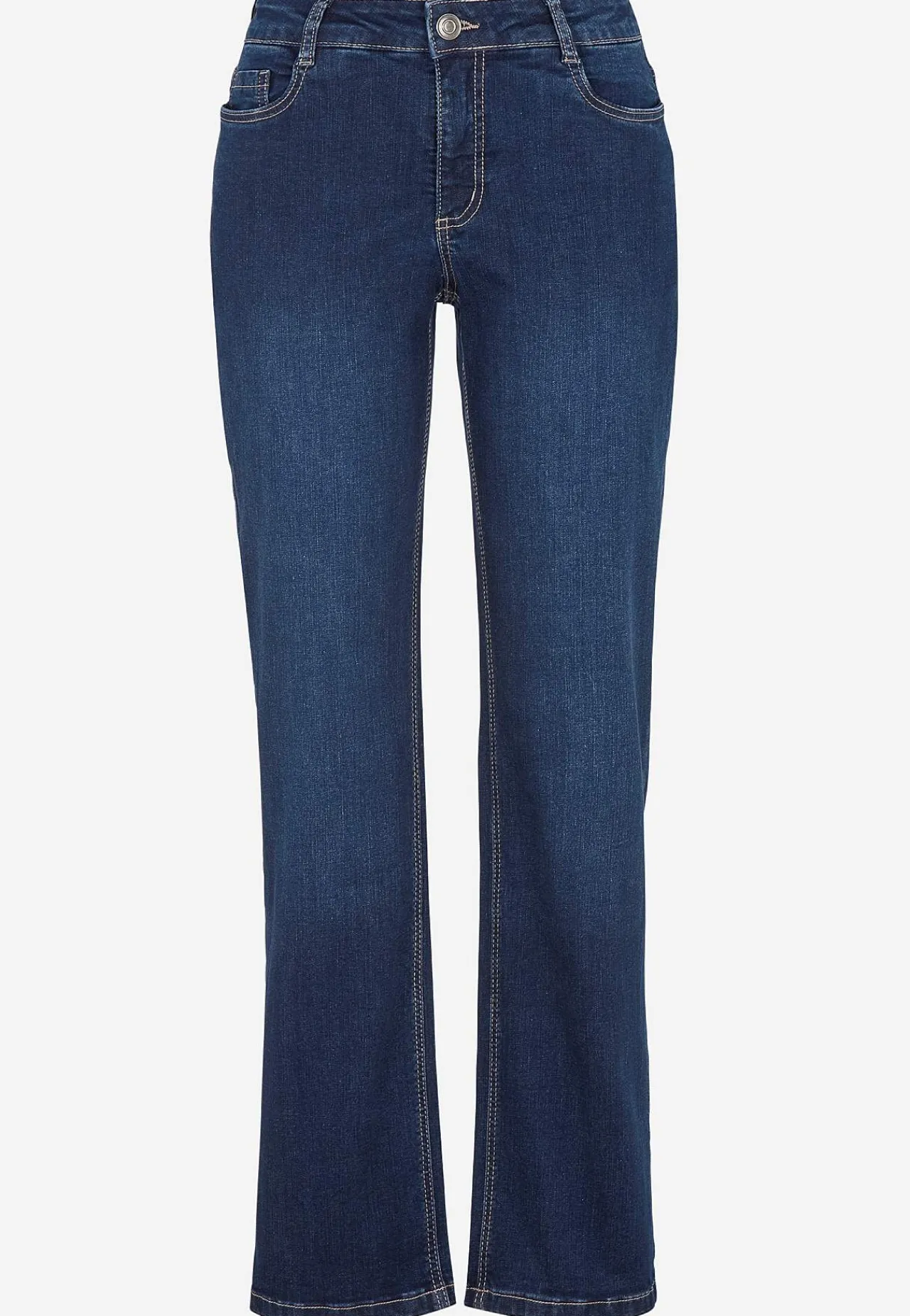 New Bekväma stretchjeans med rakt ben Jeans|Jeansplagg