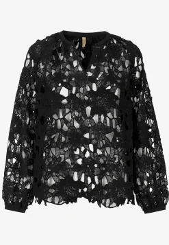 Outlet Blommönstrad spetsblus Toppar & T-Shirts|Skjortor & Blusar