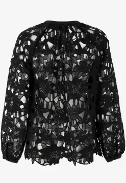 Outlet Blommönstrad spetsblus Toppar & T-Shirts|Skjortor & Blusar