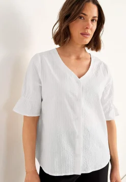 Online Blus i bäckebölja Toppar & T-Shirts|Skjortor & Blusar