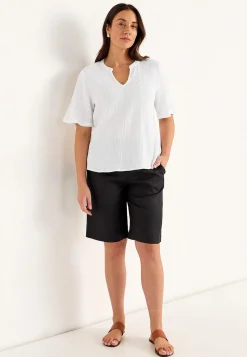 Sale Blus i krinklad bomull Toppar & T-Shirts|Skjortor & Blusar