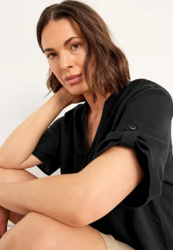 Blus i linnemix Toppar & T-Shirts|Skjortor & Blusar