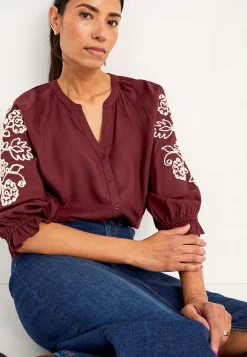 New Blus med brodyr Skjortor & Blusar|Plus Size