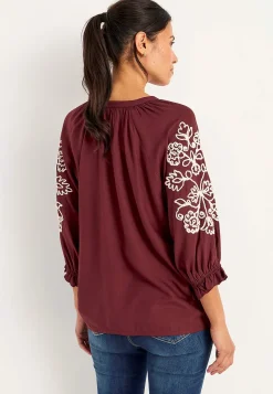 New Blus med brodyr Skjortor & Blusar|Plus Size