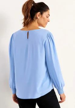 Discount Blus med smock i ärmsluten Skjortor & Blusar|Plus Size