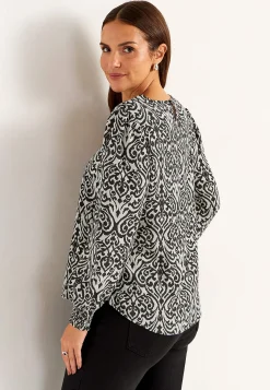 Sale Blus med smock i ärmsluten Skjortor & Blusar|Plus Size