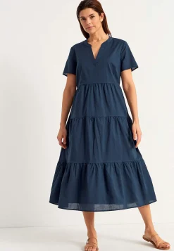 Bomullsklänning med volang Klänningar & Kjolar|Plus Size