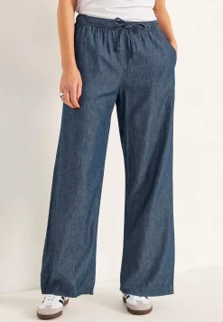 Sale Byxa i denim med vida ben Byxor|Jeansplagg