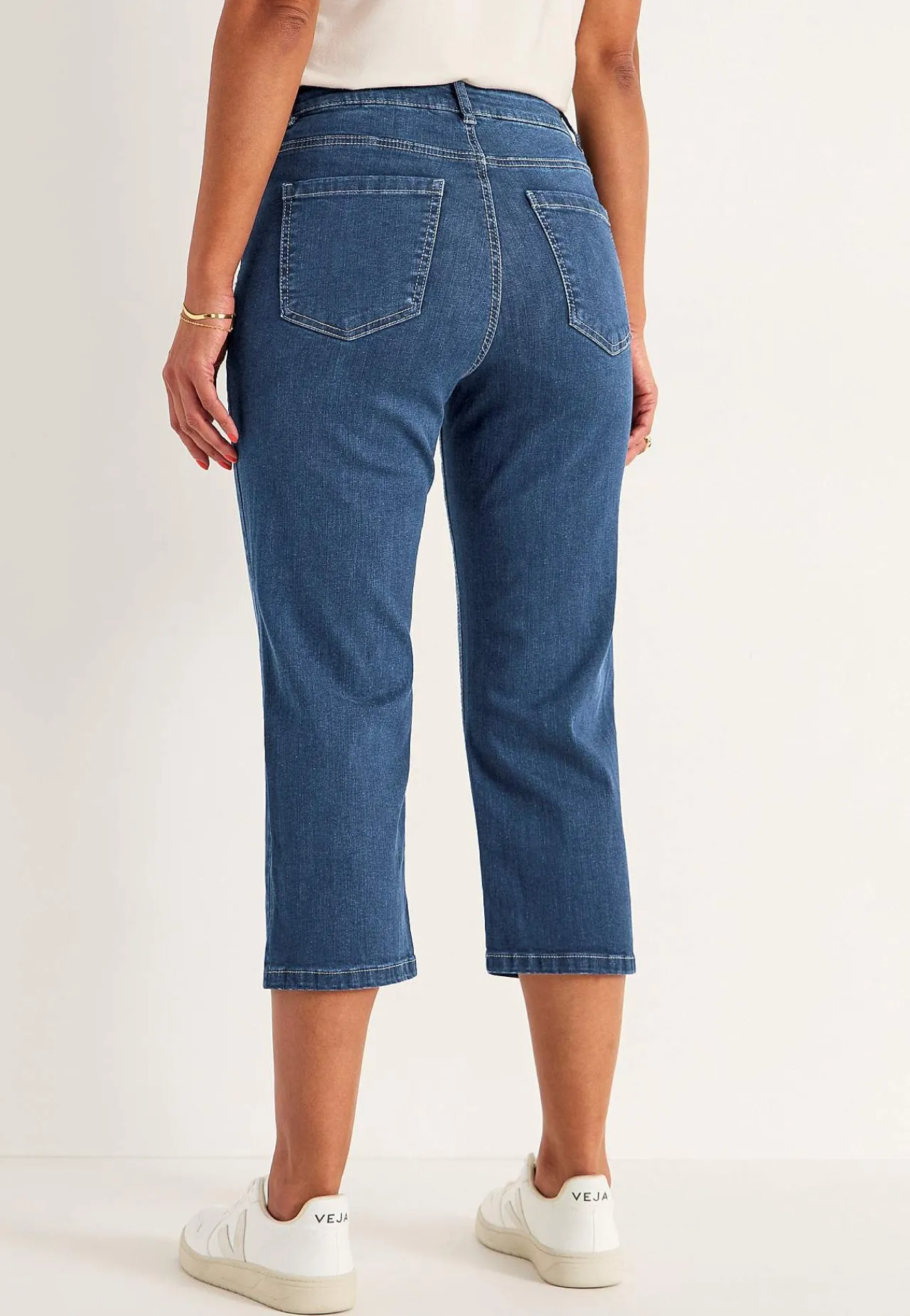 Discount Caprijeans med knappgylf Byxor|Jeans