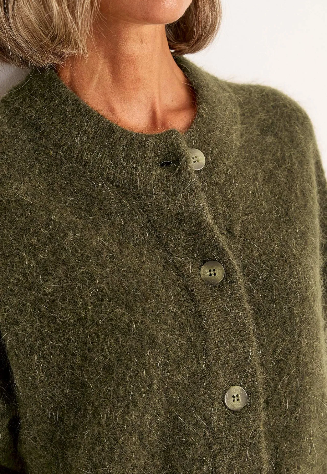 Outlet Cardigan Premium i mohair- och ullblandning Tröjor & Cardigans|Stickat