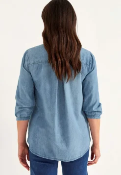 Hot Denimblus med bröstficka Skjortor & Blusar|Jeansplagg