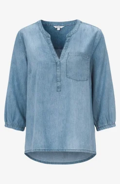 Hot Denimblus med bröstficka Skjortor & Blusar|Jeansplagg