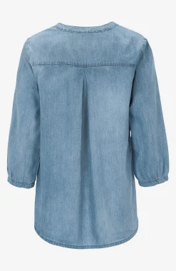 Hot Denimblus med bröstficka Skjortor & Blusar|Jeansplagg