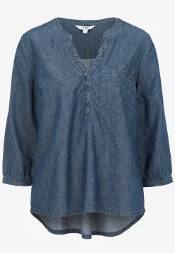 Clearance Denimblus med bröstficka Skjortor & Blusar|Jeansplagg