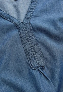Sale Denimtunika med dekorativ v-ringning Tunikor|Jeansplagg