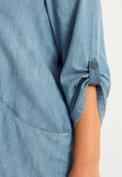 Denimtunika med fickor Skjortor & Blusar|Tunikor