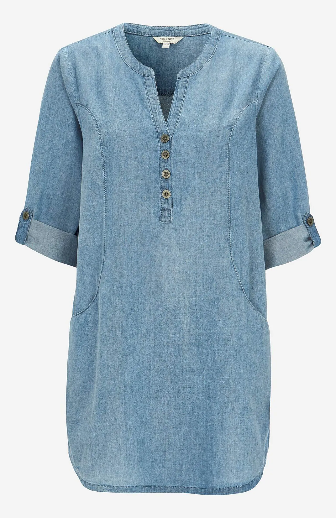 Denimtunika med fickor Skjortor & Blusar|Tunikor