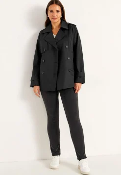 Best Dubbelknäppt, kort trenchcoat Jackor & Kappor