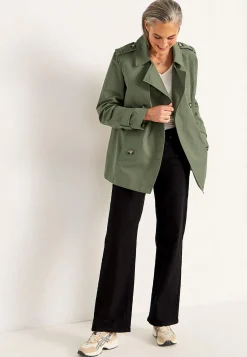 Best Dubbelknäppt, kort trenchcoat Jackor & Kappor