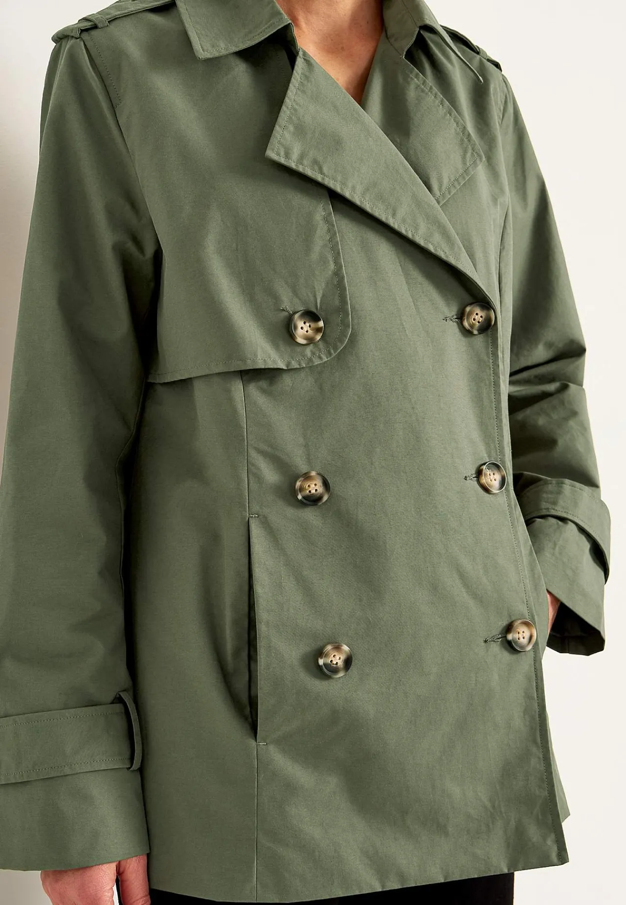 Best Dubbelknäppt, kort trenchcoat Jackor & Kappor