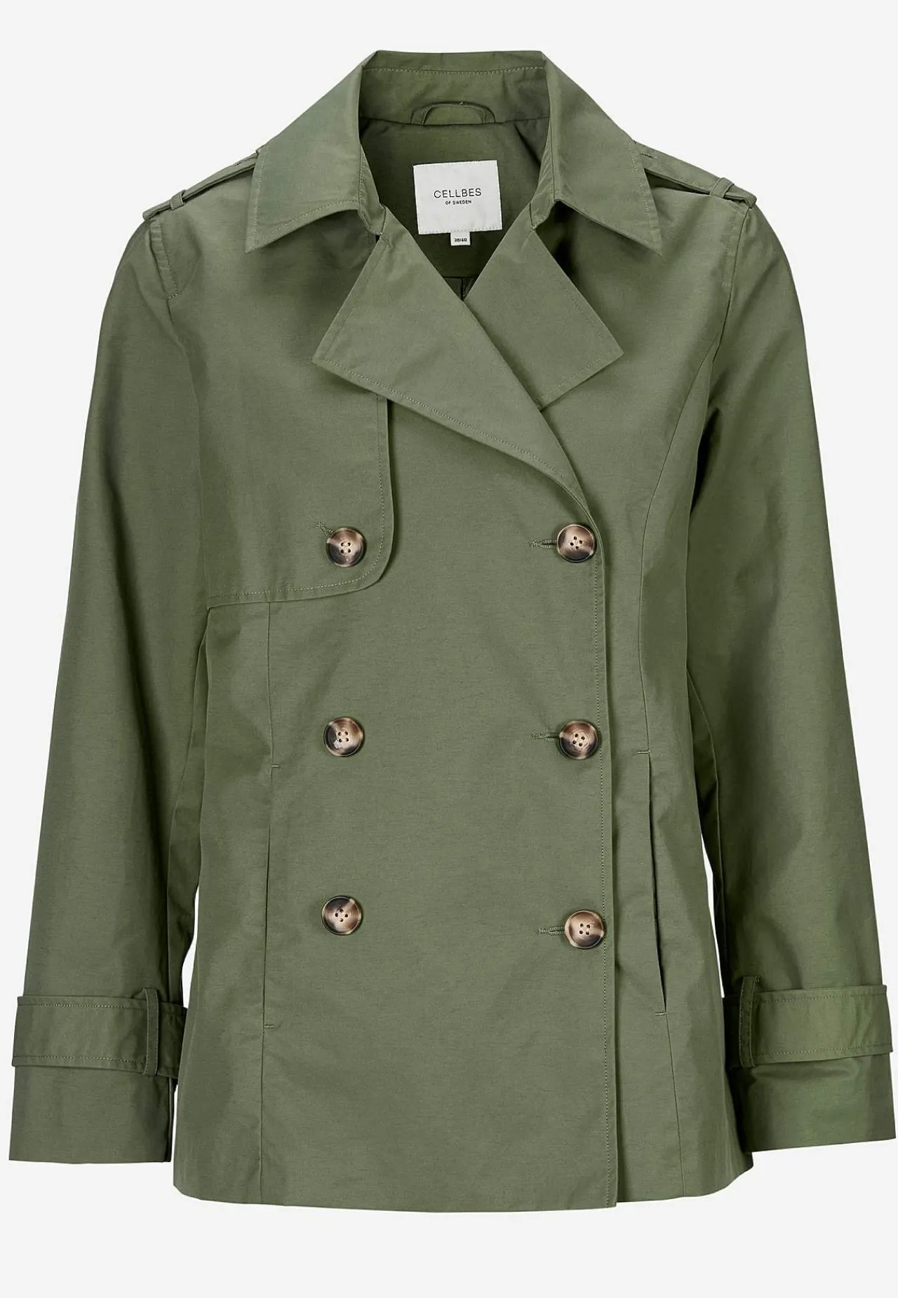 Best Dubbelknäppt, kort trenchcoat Jackor & Kappor