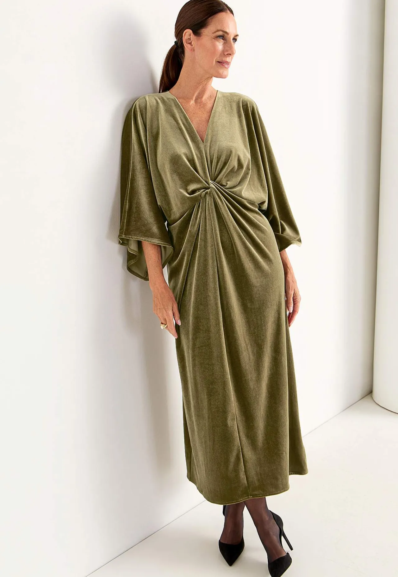 Sale Elegant kaftanklänning i velour Klänningar & Kjolar|Festkläder