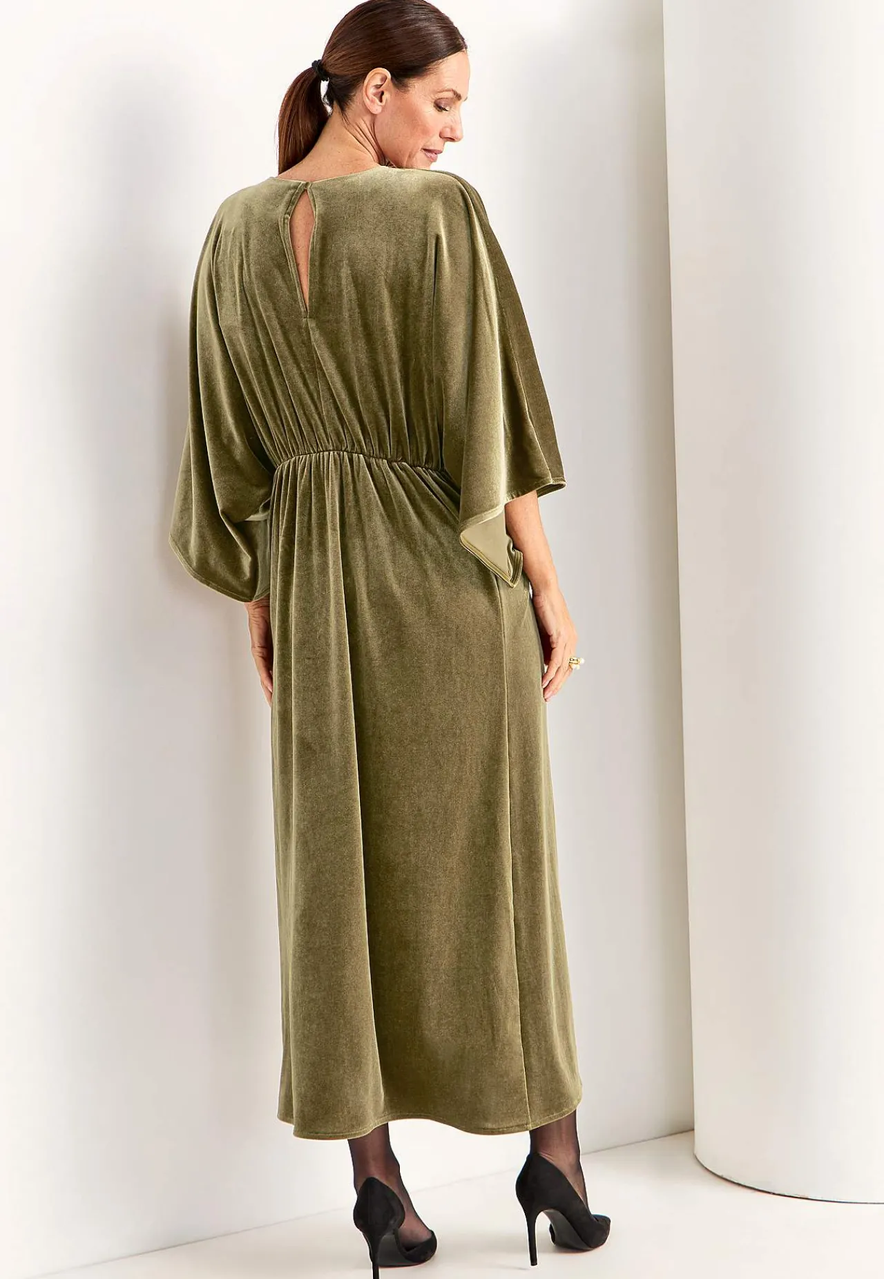 Sale Elegant kaftanklänning i velour Klänningar & Kjolar|Festkläder