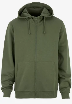 New Enfärgad huvtröja med dragkedja Tröjor & Hoodies|Plus Size