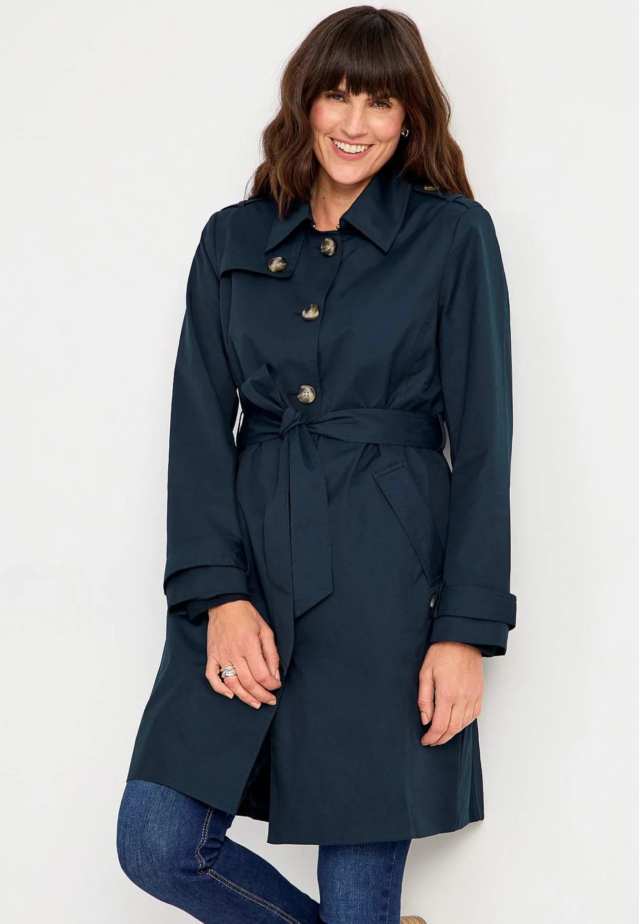 Online Enkelknäppt trenchcoat Jackor & Kappor|Plus Size