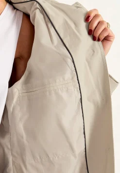 Online Enkelknäppt trenchcoat Jackor & Kappor|Plus Size