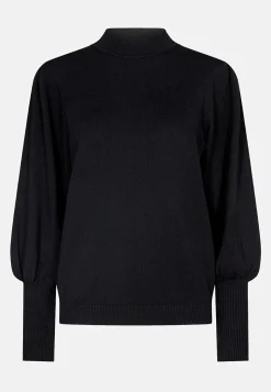 New Finstickad tröja med halvpolo Tröjor & Cardigans|Stickat