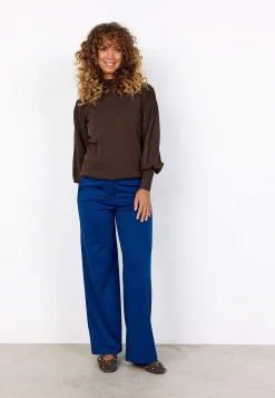 New Finstickad tröja med halvpolo Tröjor & Cardigans|Stickat