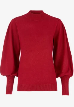 New Finstickad tröja med halvpolo Tröjor & Cardigans|Stickat