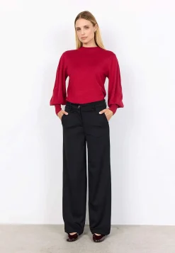New Finstickad tröja med halvpolo Tröjor & Cardigans|Stickat