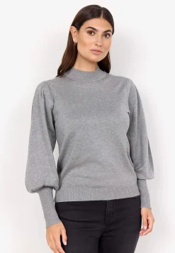 New Finstickad tröja med halvpolo Tröjor & Cardigans|Stickat