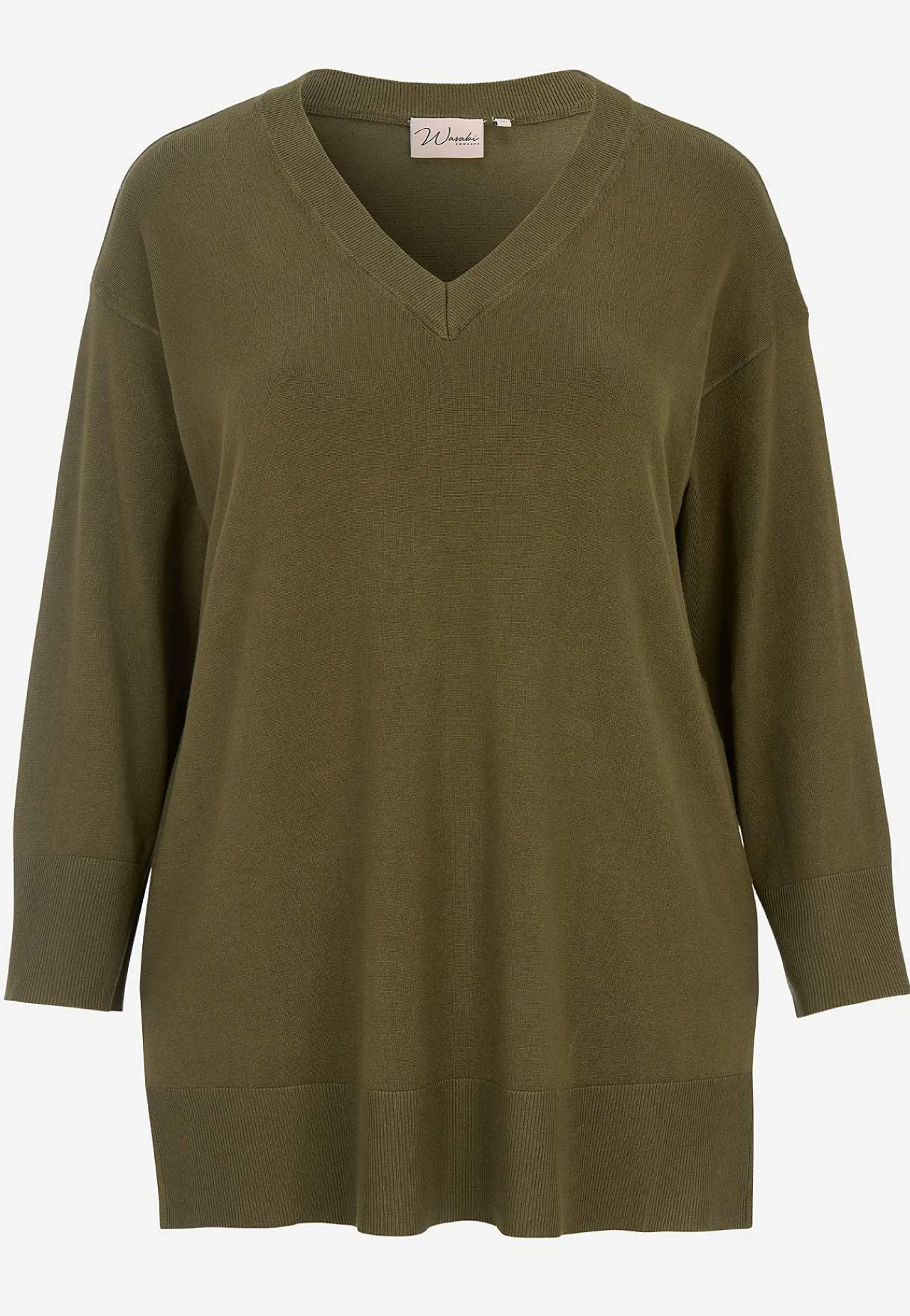Outlet Finstickad tröja med v-ringning Tröjor & Cardigans|Stickat