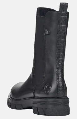 Clearance Hög skinnkänga med dragkedja Kängor & Boots|Skinnskor