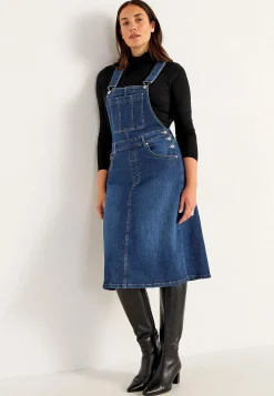 Hot Hängselklänning i denim Klänningar & Kjolar|Jeansplagg