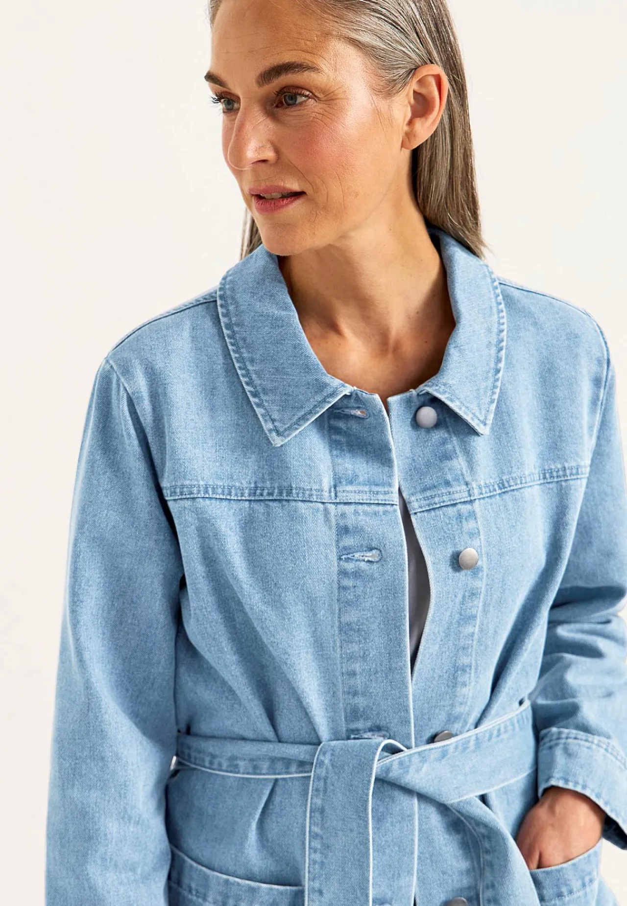Hot Jeansjacka med knytband Jackor & Kappor|Jeansplagg