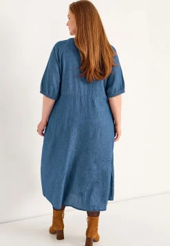 Clearance Jeansklänning med puffärmar Klänningar & Kjolar|Jeansplagg
