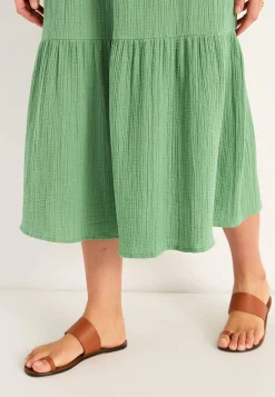 New Klänning i krinklad bomull Klänningar & Kjolar|Plus Size