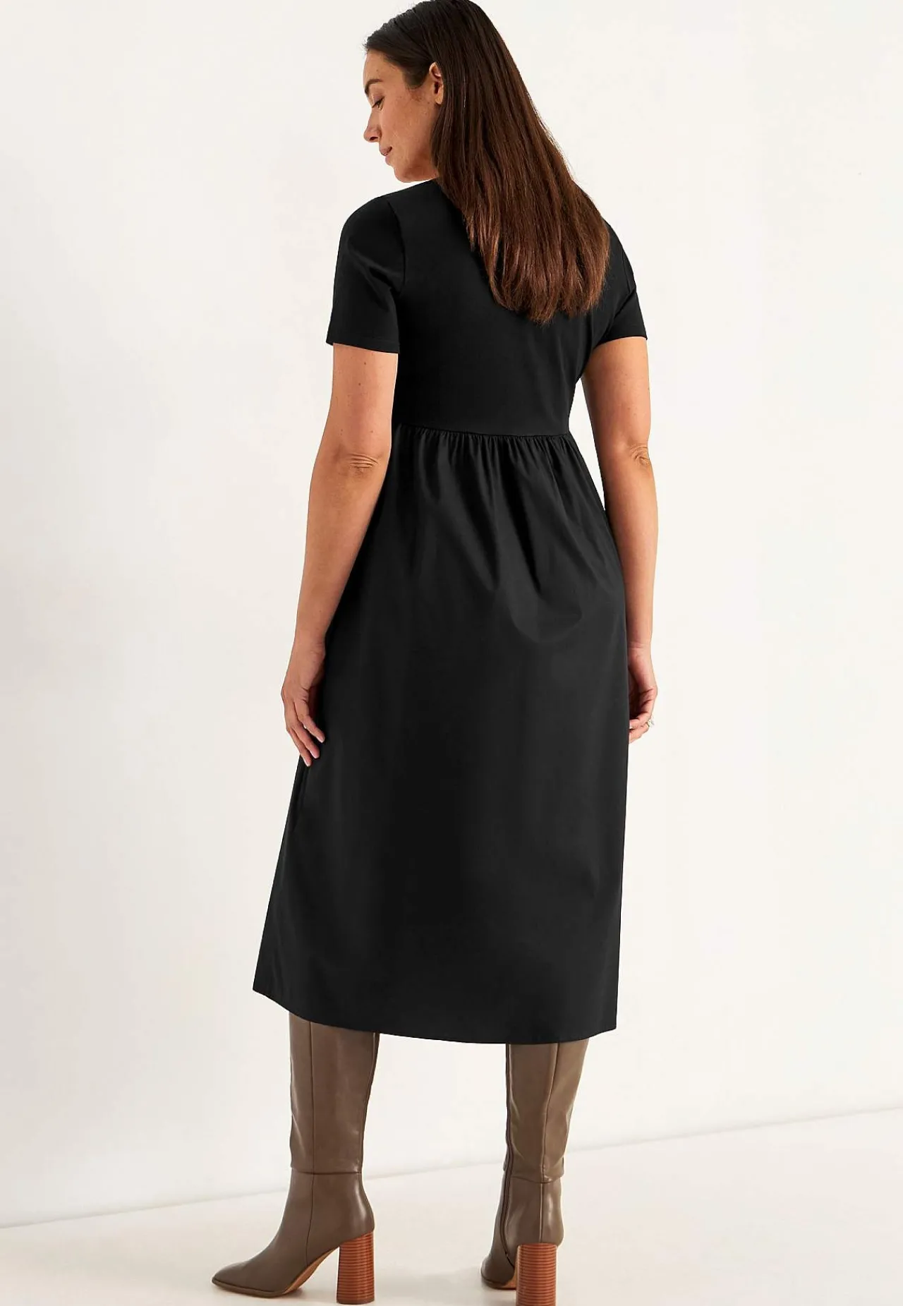 New Klänning i poplin och trikå Klänningar & Kjolar|Plus Size