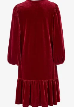 New Klänning i velour med volang Klänningar & Kjolar|Festkläder